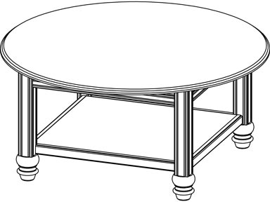 #1161 Round Cocktail Table with Shelf