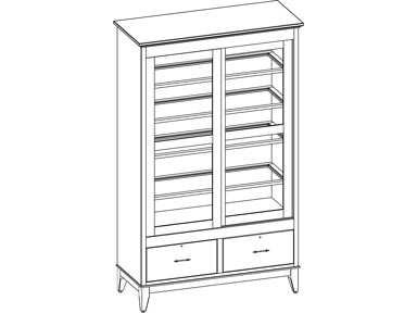 #88147 Executive Bookcase with 2 File Drawers & Sliding Doors