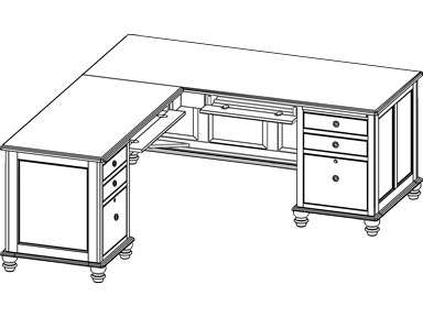 #88361 Single Pedestal Executive Desk with Left Side L-Return