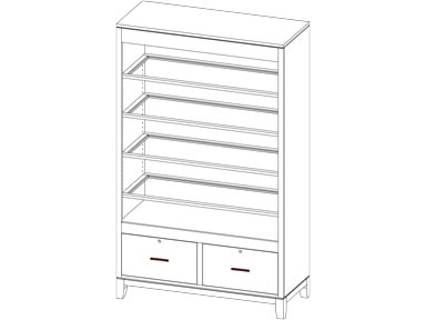 #88546 Executive Bookcase with 2 File Drawers