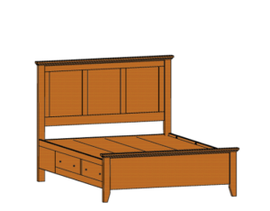 #80251 Bed with Side Rail Drawers