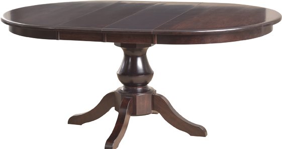 BOWERY HILL Full Extension Solid Wood Round Pedestal Dining Table with  Solid Wood Frame in White 