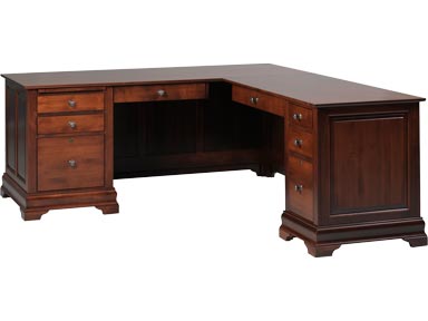 Single Pedestal Executive Desk with L-Return