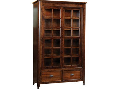 #88247 Executive Bookcase with Sliding Doors and 2 File Drawers