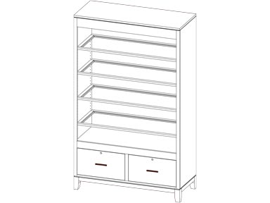 #88546 Executive Bookcase with 2 File Drawers