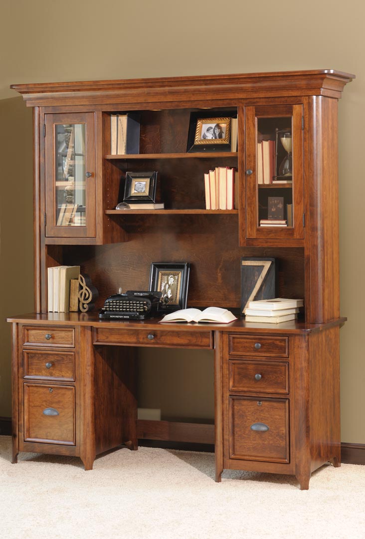 hudson collection office Hutch Top for Credenza Desk scene