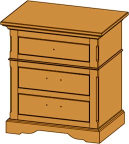 3 Drawer Nightstand 