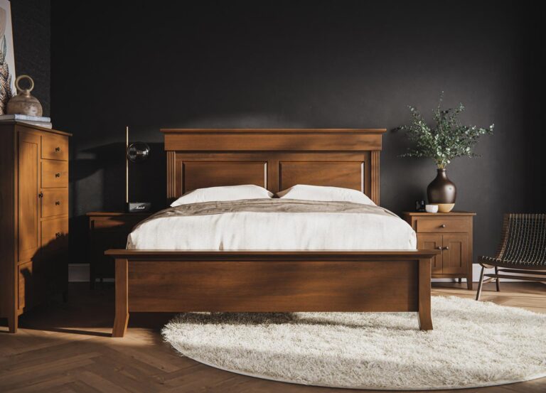 jamestown bedroom in brown maple fc-10759 saddle