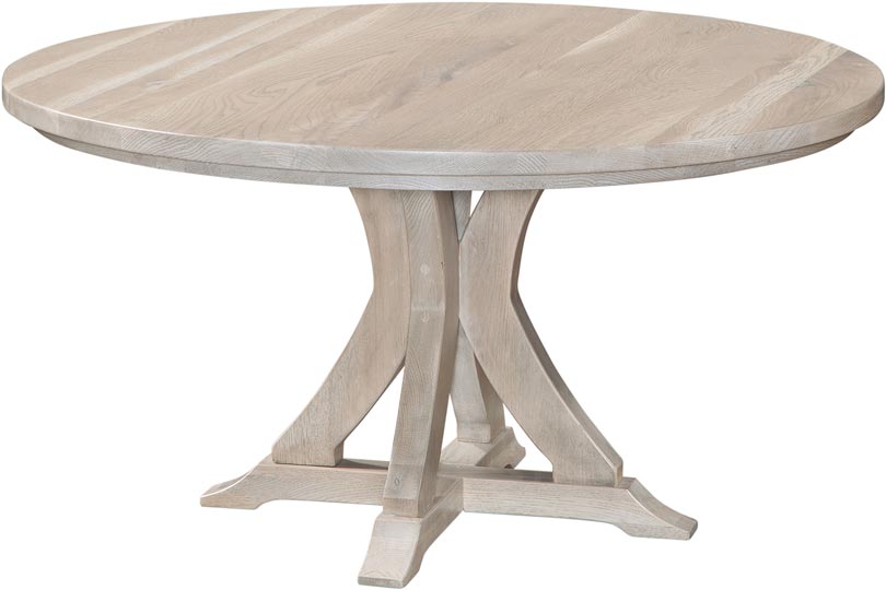 harper collection round cocktail table shown in Retreat White Oak with Sea White Finish