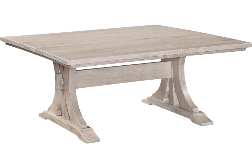 harper collection rectangle cocktail table shown in Retreat White Oak with Sea White Finish