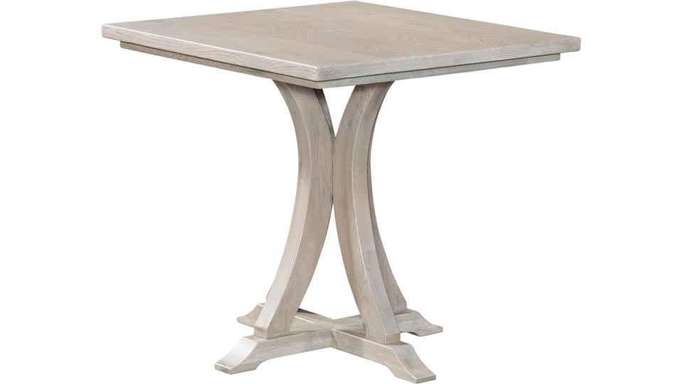 harper collection square end table shown in Retreat White Oak with Sea White Finish